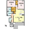 パークサイドレジデンス 2LDKの間取り