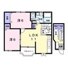 サンテラス京Ａ 2LDKの間取り