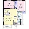 サンガーデンＡ 2LDKの間取り
