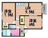 パティオ連島　B棟 2LDKの間取り
