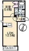 エトール 1LDKの間取り