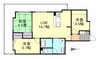 アルファライフ倉敷駅西 2LDKの間取り