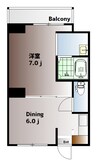 ヴィラナリー児島2号棟 1DKの間取り