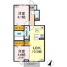 プラント　Ｃ棟 2LDKの間取り