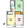 プレジール佐藤　A棟 2DKの間取り