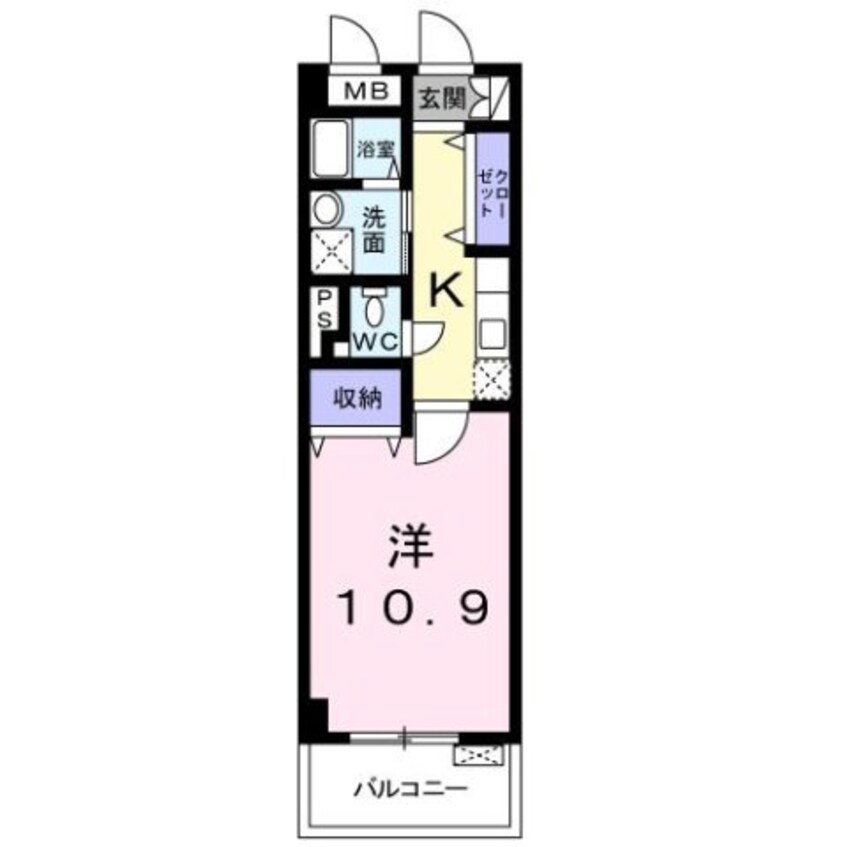 間取図 水島臨海鉄道水島本線/球場前駅 徒歩15分 3階 築19年