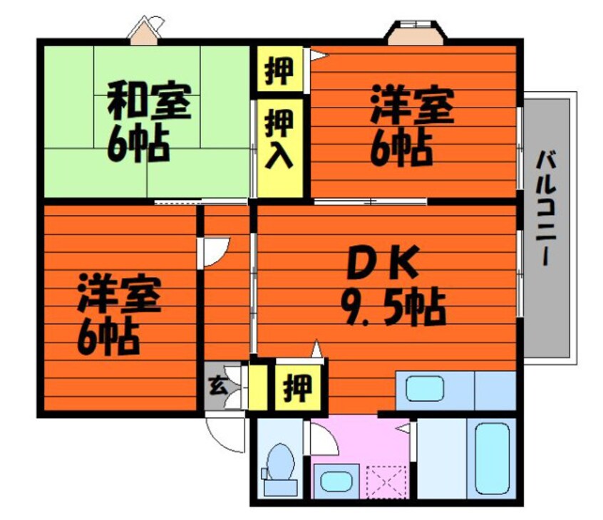 間取図 サンビレッジ安江A棟