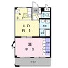 エクレセンス 1LDKの間取り