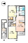 山陽本線（中国）/倉敷駅 バス:14分:停歩2分 2階 築11年 2LDKの間取り