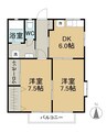 コーポデンエン 2DKの間取り