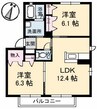 メゾンＭ　Ｂ棟 2LDKの間取り