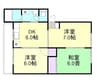 高越マンション 3DKの間取り