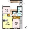 ジーヴォ浜町 2LDKの間取り