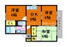 プリムローズ倉敷B 3DKの間取り