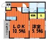 クレモンポイントE 1LDKの間取り