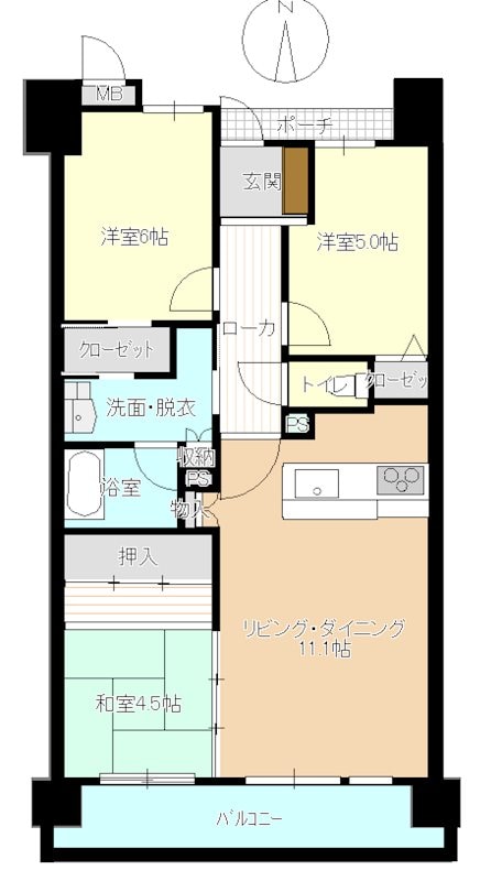 間取り図 サーパス倉敷市役所前