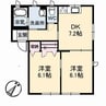 グリーンノート　Ｄ棟 2DKの間取り
