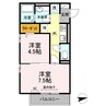 ベイ　ブランシェ白楽町 2Kの間取り