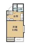 ヂュエルヤマサキB 1Kの間取り