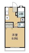 松島コーポ 1Kの間取り