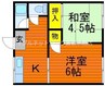 宇野線<宇野みなと線>/備前西市駅 徒歩27分 2階 築49年 2Kの間取り
