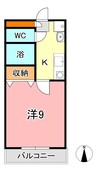 サンライズマンション 1Kの間取り
