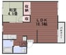 妹尾グリーンコーポ 1LDKの間取り