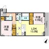 フラネーヴェ 2LDKの間取り