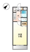 セゾンしおひⅡ 1Kの間取り