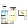 鶴形コート 1Kの間取り