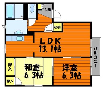 間取図 コーポ・アルカディアA