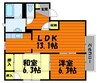 コーポ・アルカディアA 2LDKの間取り
