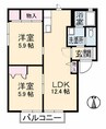 コーポグレイス　Ｂ棟 2LDKの間取り