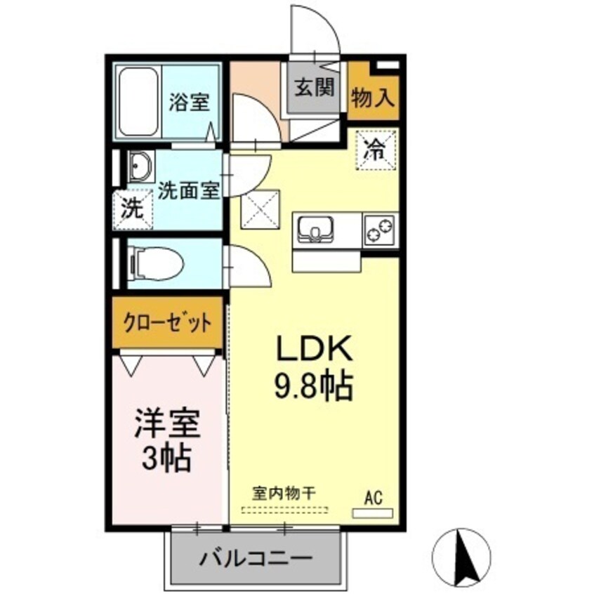 間取図 水島臨海鉄道水島本線/常盤駅 徒歩2分 1階 築17年