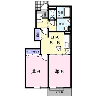 間取図 宇野線<宇野みなと線>/茶屋町駅 徒歩17分 1階 築19年