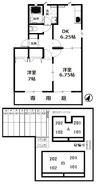山陽本線（中国）/庭瀬駅 徒歩41分 1階 築28年 2DKの間取り