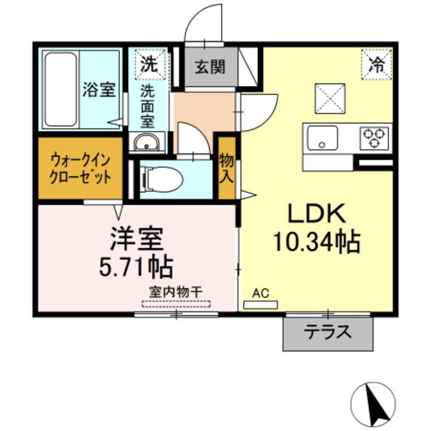 間取図 水島臨海鉄道水島本線/常盤駅 徒歩16分 1階 築4年