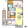 リトルバードハウス 2LDKの間取り