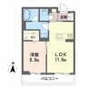 サンフェリーチェⅡ 1LDKの間取り