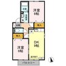 サンセール連島　Ａ棟 2DKの間取り
