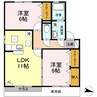 ライフモア守上　Ｂ棟 2LDKの間取り