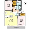 ファーデン・ハウス 2LDKの間取り