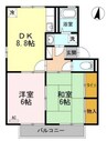 ロイヤルパレス新倉　B棟 2DKの間取り