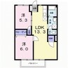 山陽本線（中国）/倉敷駅 徒歩20分 1階 築34年 2LDKの間取り
