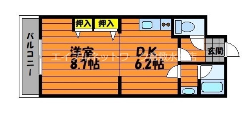 間取図 山陽本線（中国）/倉敷駅 徒歩21分 1階 築23年
