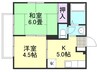るーらんB棟 2Kの間取り
