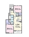 ホワイトハウス 2LDKの間取り