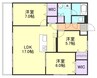水島臨海鉄道水島本線/球場前駅 徒歩28分 2階 築12年 3LDKの間取り