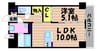 水島臨海鉄道水島本線/球場前駅 徒歩5分 6階 築3年 1LDKの間取り