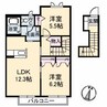 エピナール　Ｆ棟 2LDKの間取り